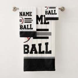 Gepersonaliseerde Retro Baseball Speler NAAM Team Bad Handdoek
