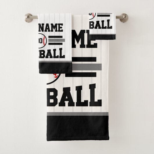 Gepersonaliseerde Retro Baseball Speler NAAM Team Bad Handdoek (Insitu)