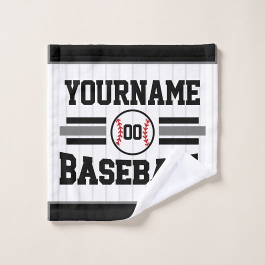 Gepersonaliseerde Retro Baseball Speler NAAM Team Bad Handdoek (Wasdoekje)