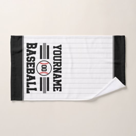 Gepersonaliseerde Retro Baseball Speler NAAM Team Bad Handdoek (Handdoek)