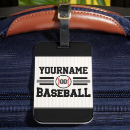 Gepersonaliseerde Retro Baseball Speler NAAM Team Bagagelabel