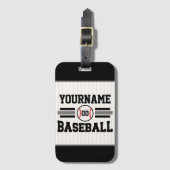 Gepersonaliseerde Retro Baseball Speler NAAM Team Bagagelabel (Voorkant (verticaal))