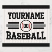 Gepersonaliseerde Retro Baseball Speler NAAM Team Bier Etiket (Enkel label)