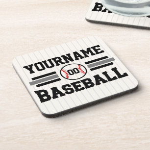 Gepersonaliseerde Retro Baseball Speler NAAM Team Bier Onderzetter