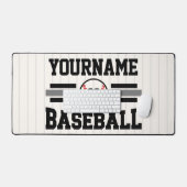 Gepersonaliseerde Retro Baseball Speler NAAM Team Bureaumat (Keyboard & Muis)