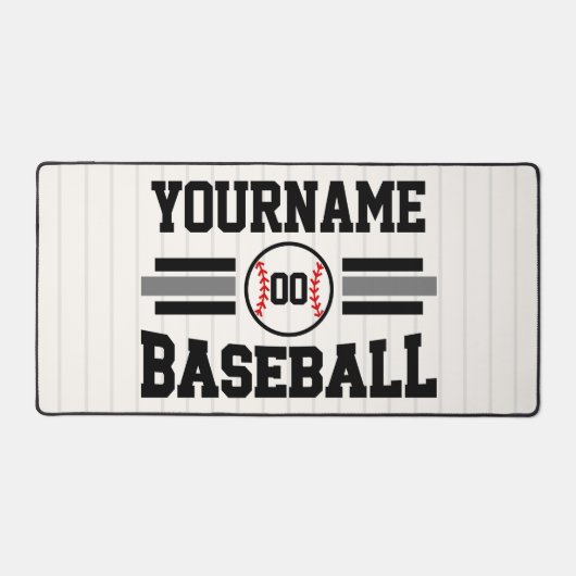 Gepersonaliseerde Retro Baseball Speler NAAM Team Bureaumat (Voorkant)