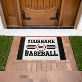 Gepersonaliseerde Retro Baseball Speler NAAM Team Deurmat