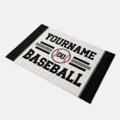 Gepersonaliseerde Retro Baseball Speler NAAM Team Deurmat (Schuin)