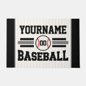 Gepersonaliseerde Retro Baseball Speler NAAM Team Deurmat (Voorkant)