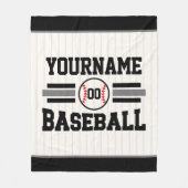 Gepersonaliseerde Retro Baseball Speler NAAM Team Fleece Deken (Voorkant)