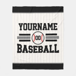 Gepersonaliseerde Retro Baseball Speler NAAM Team Fleece Deken