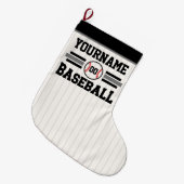 Gepersonaliseerde Retro Baseball Speler NAAM Team Grote Kerstsok (Voorkant (Hangend))