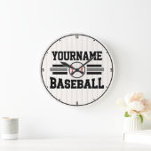 Gepersonaliseerde Retro Baseball Speler NAAM Team Grote Klok (Huis)