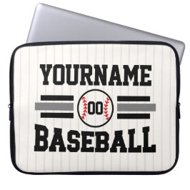 Gepersonaliseerde Retro Baseball Speler NAAM Team Laptop Sleeve
