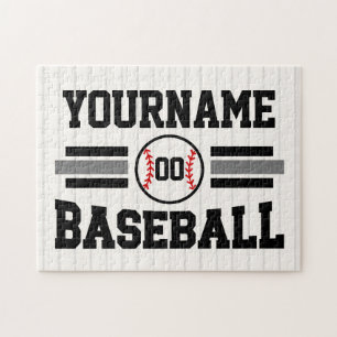 Gepersonaliseerde Retro Baseball Speler NAAM Team Legpuzzel