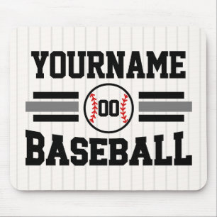 Gepersonaliseerde Retro Baseball Speler NAAM Team Muismat