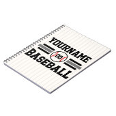 Gepersonaliseerde Retro Baseball Speler NAAM Team Notitieboek (Linkerzijde)