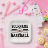 Gepersonaliseerde Retro Baseball Speler NAAM Team Papieren Bordje (Feest)