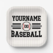 Gepersonaliseerde Retro Baseball Speler NAAM Team Papieren Bordje (Voorkant)