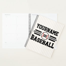 Gepersonaliseerde Retro Baseball Speler NAAM Team Planner
