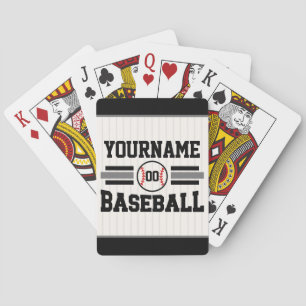 Gepersonaliseerde Retro Baseball Speler NAAM Team Pokerkaarten