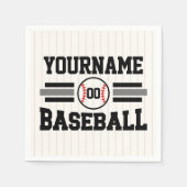 Gepersonaliseerde Retro Baseball Speler NAAM Team Servet (Voorkant)