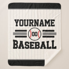 Gepersonaliseerde Retro Baseball Speler NAAM Team Sherpa Deken