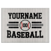 Gepersonaliseerde Retro Baseball Speler NAAM Team Snijplank (Voorkant)