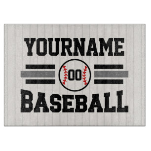 Gepersonaliseerde Retro Baseball Speler NAAM Team Snijplank