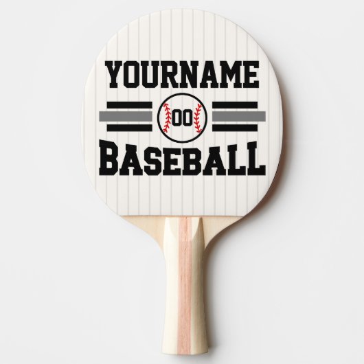 Gepersonaliseerde Retro Baseball Speler NAAM Team Tafeltennisbatje (Voorkant)