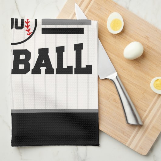 Gepersonaliseerde Retro Baseball Speler NAAM Team Theedoek (Quarter Fold)