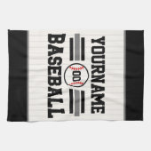 Gepersonaliseerde Retro Baseball Speler NAAM Team Theedoek (Horizontaal)