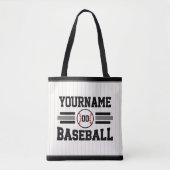 Gepersonaliseerde Retro Baseball Speler NAAM Team Tote Bag (Voorkant)