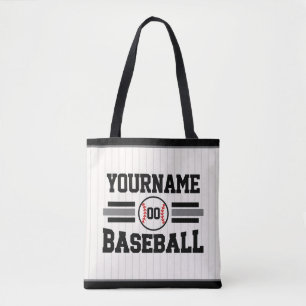 Gepersonaliseerde Retro Baseball Speler NAAM Team Tote Bag