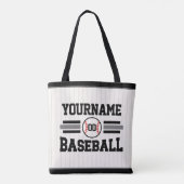 Gepersonaliseerde Retro Baseball Speler NAAM Team Tote Bag (Achterkant)
