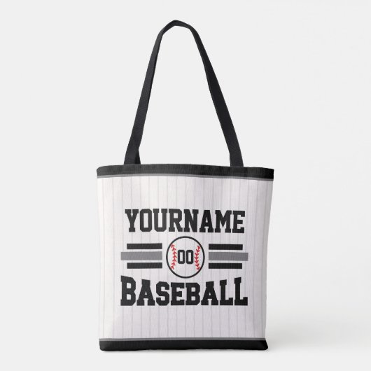 Gepersonaliseerde Retro Baseball Speler NAAM Team Tote Bag (Achterkant)