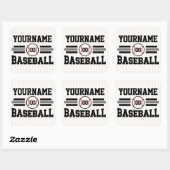 Gepersonaliseerde Retro Baseball Speler NAAM Team Vierkante Sticker (Vel)