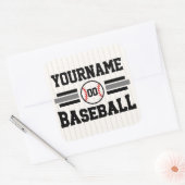 Gepersonaliseerde Retro Baseball Speler NAAM Team Vierkante Sticker (Envelop)