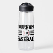 Gepersonaliseerde Retro Baseball Speler NAAM Team Waterfles (Voorkant)