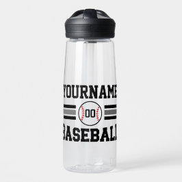 Gepersonaliseerde Retro Baseball Speler NAAM Team Waterfles
