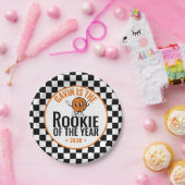 Gepersonaliseerde Retro Basketbal Verjaardag Party Papieren Bordje (Feest)