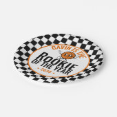 Gepersonaliseerde Retro Basketbal Verjaardag Party Papieren Bordje (Gekanteld)