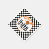 Gepersonaliseerde Retro Basketbal Verjaardag Party Servet (Hoek)