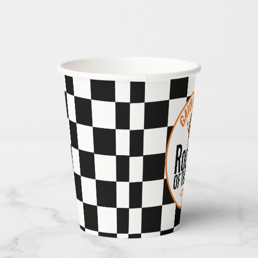 Gepersonaliseerde Retro Basketbal Verjaardagsfeest Papieren Bekers (Rechts)