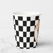 Gepersonaliseerde Retro Basketbal Verjaardagsfeest Papieren Bekers (Rechts)