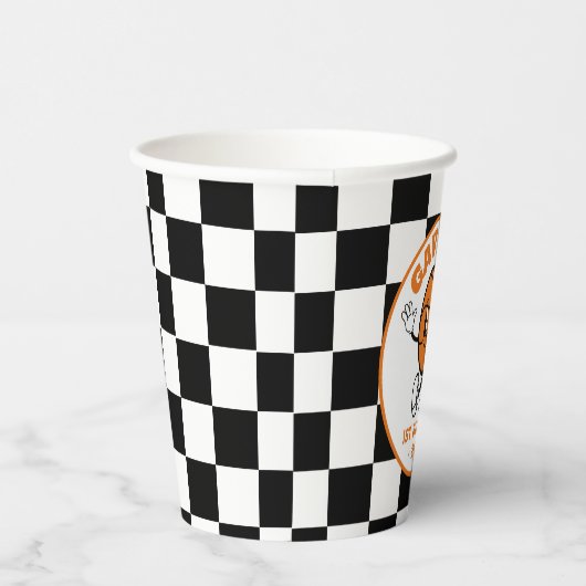 Gepersonaliseerde Retro Basketbal Verjaardagsfeest Papieren Bekers (Rechts)