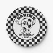 Gepersonaliseerde Retro Basketbal Verjaardagsfeest Papieren Bordje (Voorkant)