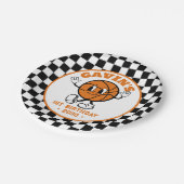 Gepersonaliseerde Retro Basketbal Verjaardagsfeest Papieren Bordje (Gekanteld)