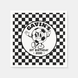 Gepersonaliseerde Retro Basketbal Verjaardagsfeest Servet