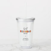 Gepersonaliseerde Retro Beste Buurman ooit Schatti Acryl Drinkbeker (Voorkant)
